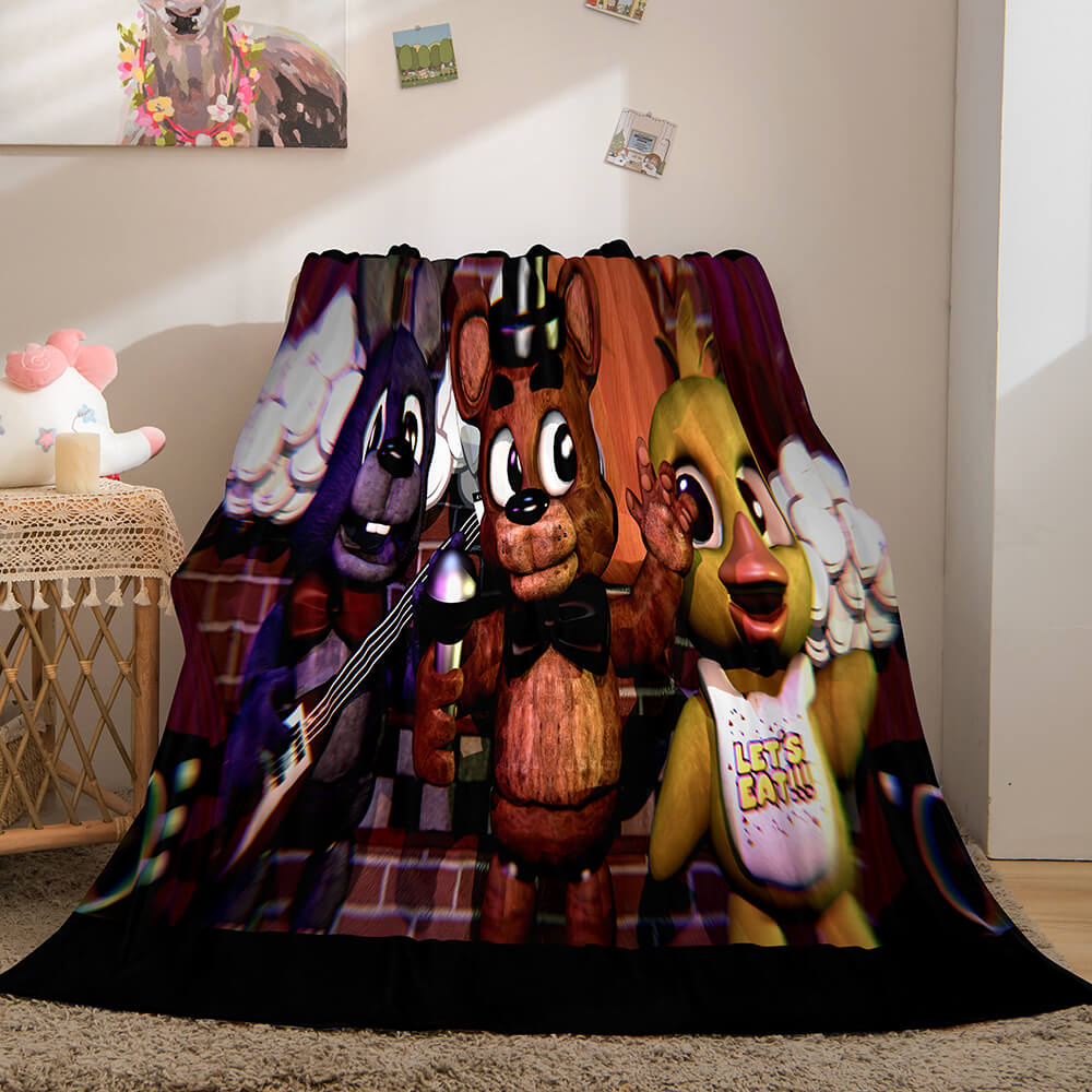 2024 NEW Five Nights at Freddy's Flannel Caroset Throw Cosplay Blanket