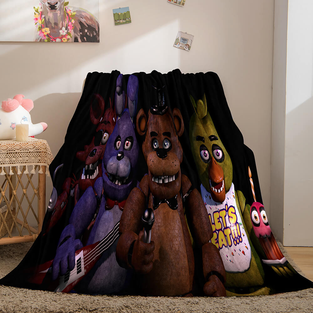 2024 NEW Five Nights at Freddy's Flannel Caroset Throw Cosplay Blanket