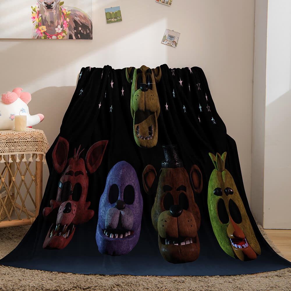 2024 NEW Five Nights at Freddy's Flannel Caroset Throw Cosplay Blanket