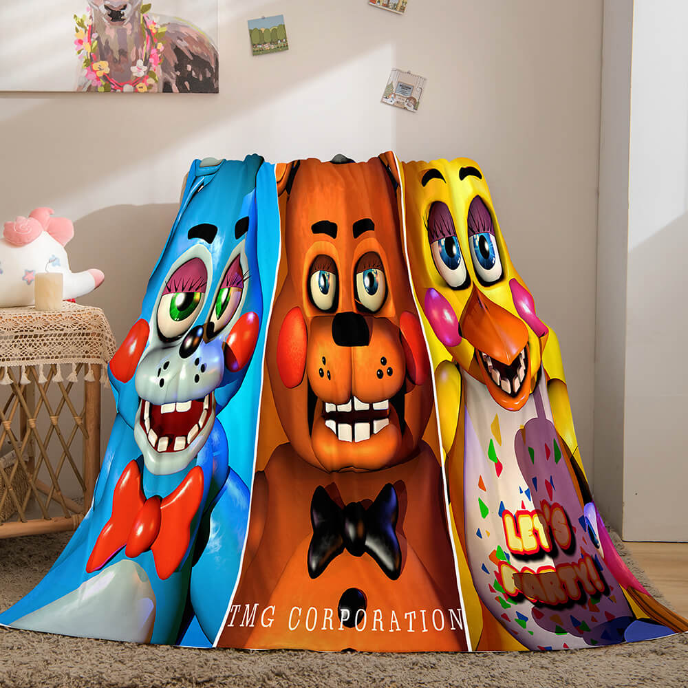 2024 NEW Five Nights at Freddy's Flannel Caroset Throw Cosplay Blanket