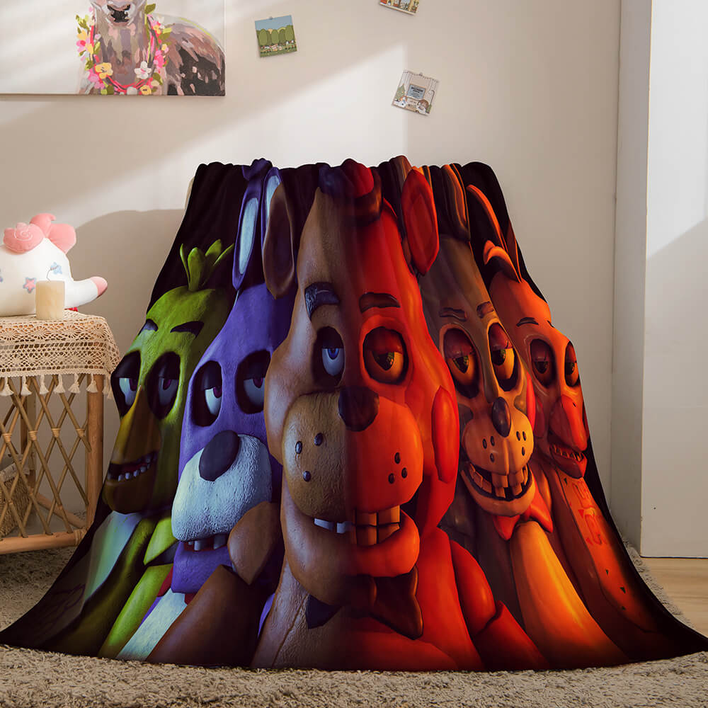 2024 NEW Five Nights at Freddy's Flannel Caroset Throw Cosplay Blanket