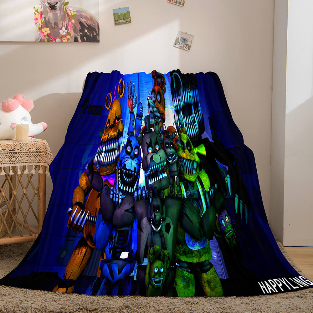 2024 NEW Five Nights at Freddy's Flannel Caroset Throw Cosplay Blanket