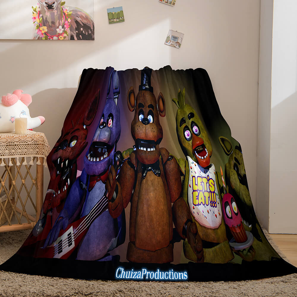 2024 NEW Five Nights at Freddy's Flannel Caroset Throw Cosplay Blanket