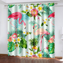 2024 NEW Flamingo Curtains Pattern Blackout Window Drapes