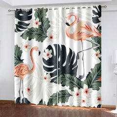 2024 NEW Flamingo Curtains Pattern Blackout Window Drapes