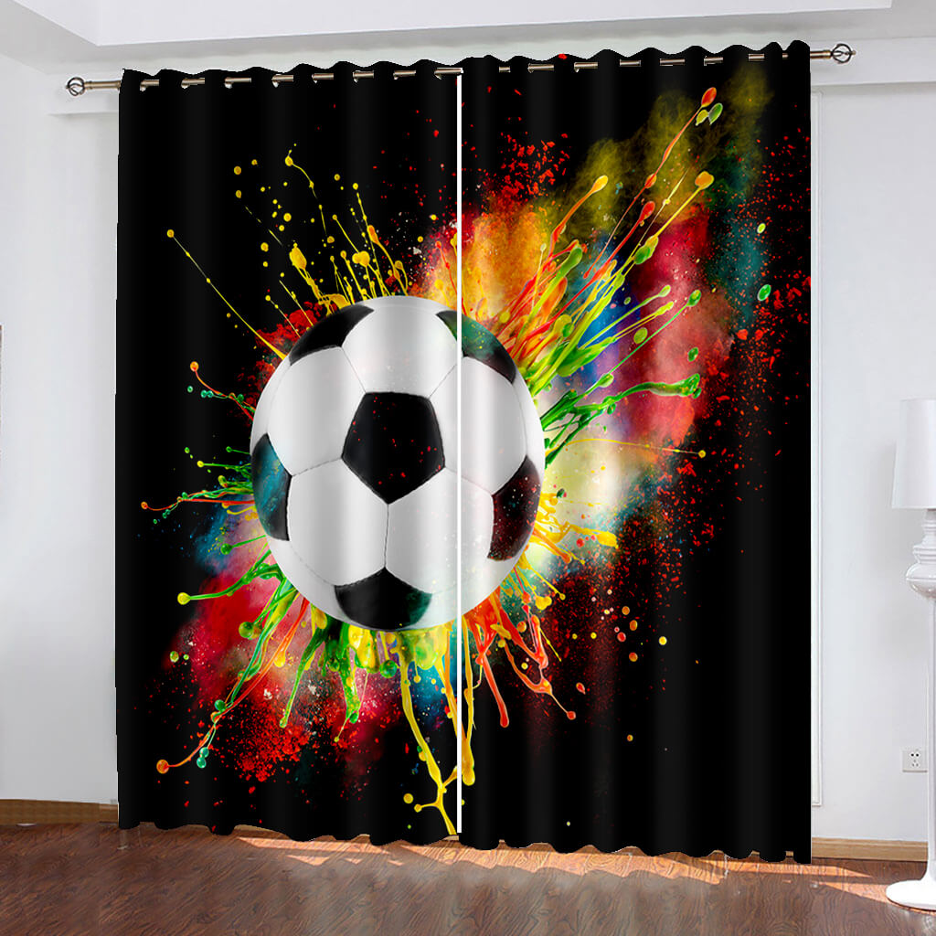 2024 NEW Football Soccer Curtains Blackout Window Drapes