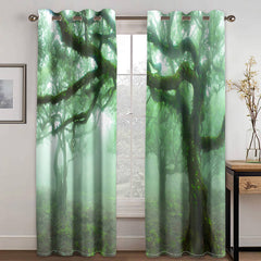 2024 NEW Forest Tree Curtains Blackout Window Treatments Drapes for Room Decor