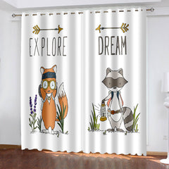 2024 NEW Fox Curtains Blackout Window Treatments Drapes for Room Decoration