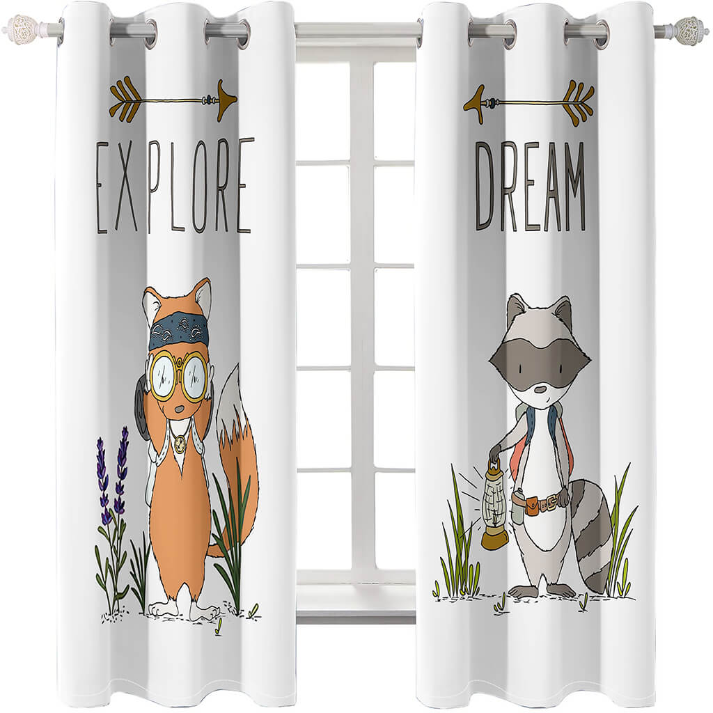 2024 NEW Fox Curtains Blackout Window Treatments Drapes for Room Decoration