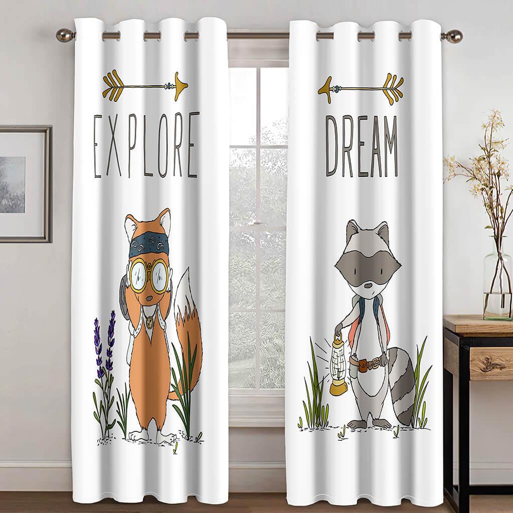 2024 NEW Fox Curtains Blackout Window Treatments Drapes for Room Decoration