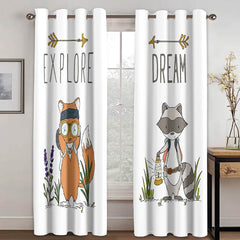 2024 NEW Fox Curtains Blackout Window Treatments Drapes for Room Decoration