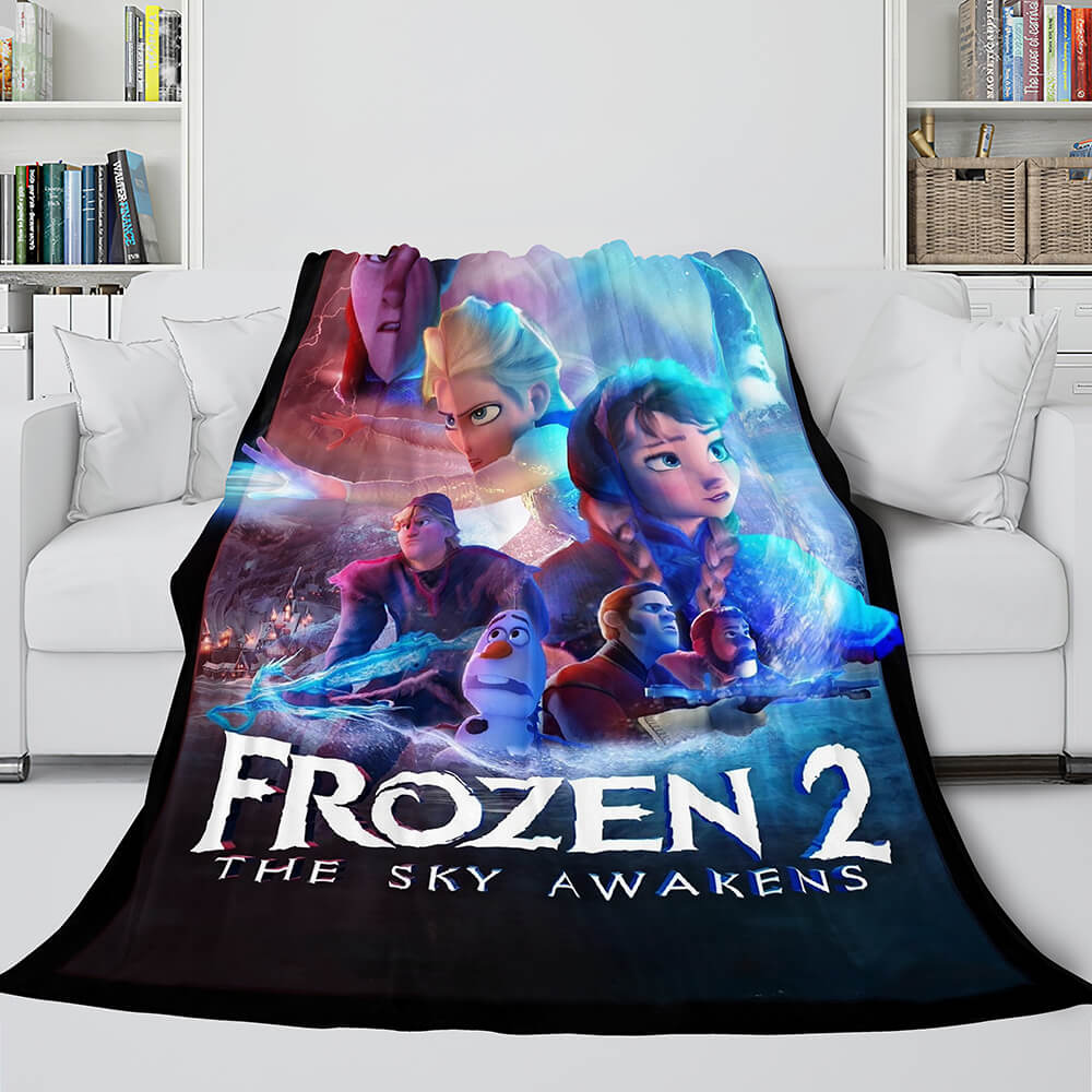 2024 NEW Frozen 2 Anna Elsa Flannel Fleece Throw Cosplay Blanket