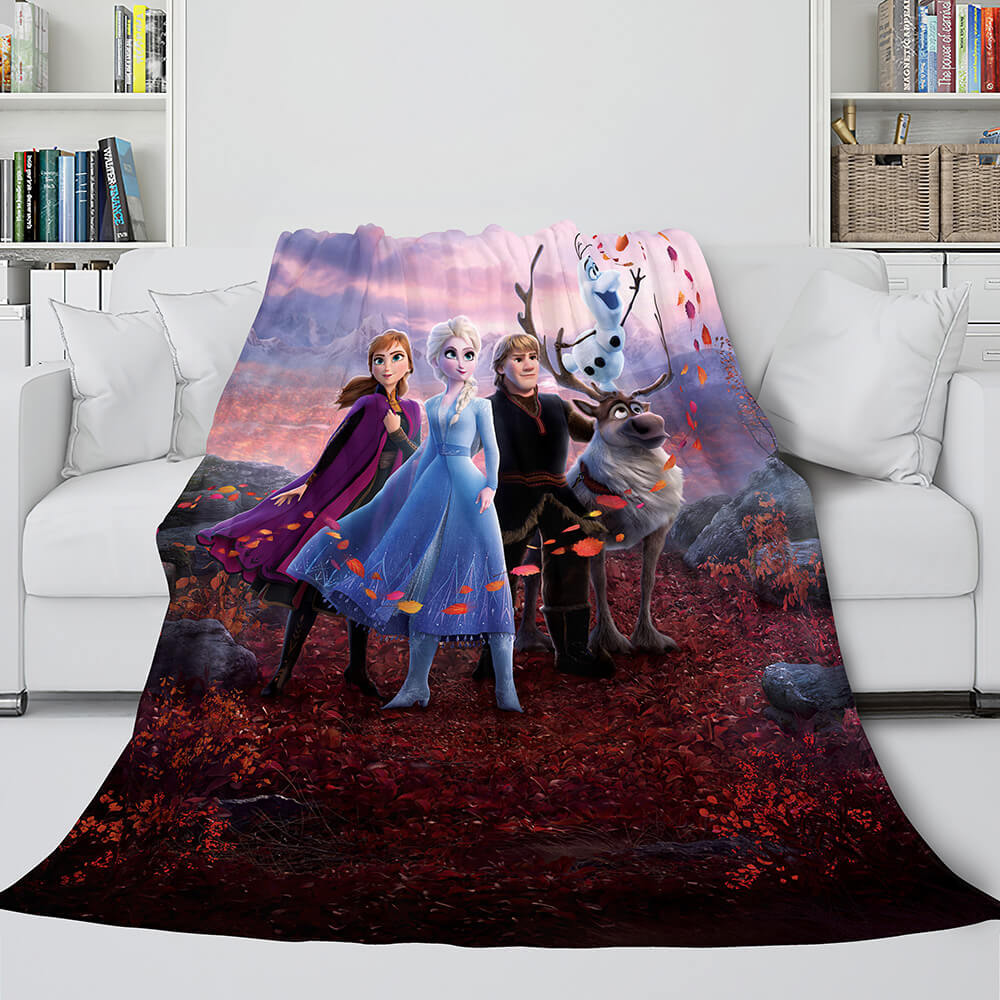 2024 NEW Frozen 2 Anna Elsa Flannel Fleece Throw Cosplay Blanket