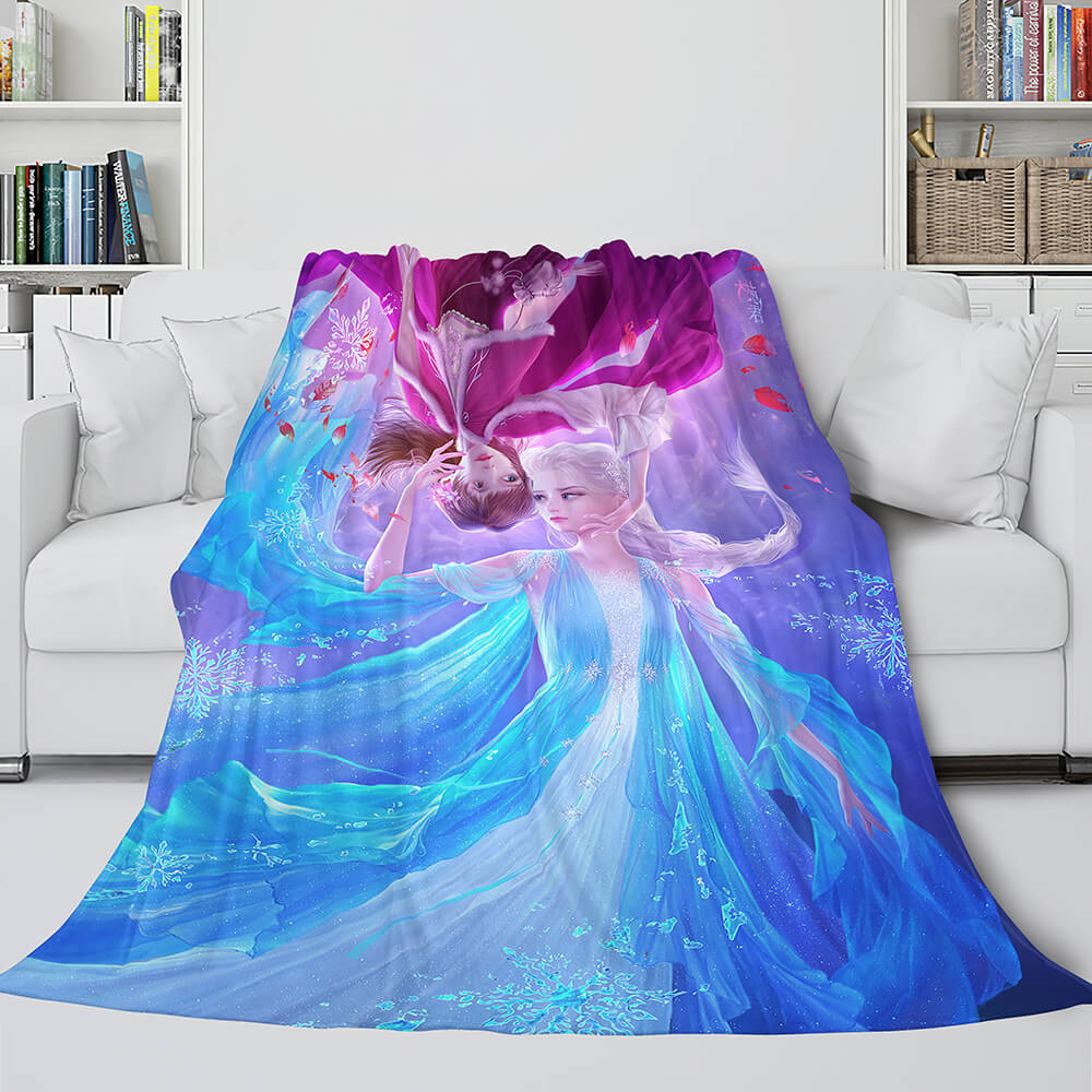 2024 NEW Frozen 2 Anna Elsa Flannel Fleece Throw Cosplay Blanket