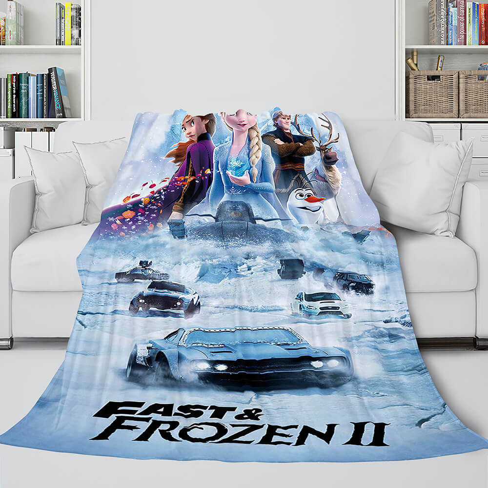 2024 NEW Frozen 2 Anna Elsa Flannel Fleece Throw Cosplay Blanket
