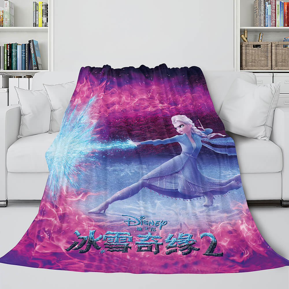 2024 NEW Frozen 2 Anna Elsa Flannel Fleece Throw Cosplay Blanket