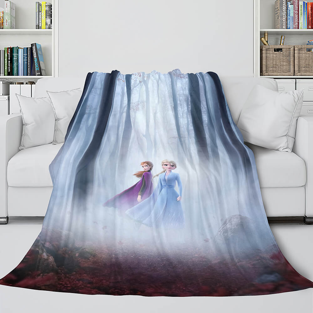 2024 NEW Frozen 2 Anna Elsa Flannel Fleece Throw Cosplay Blanket