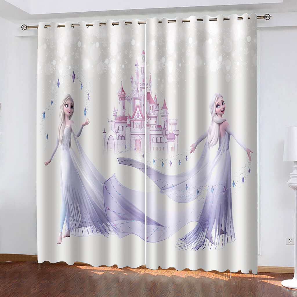 2024 NEW Frozen 2 Elsa Curtains Cosplay Blackout Window Drapes