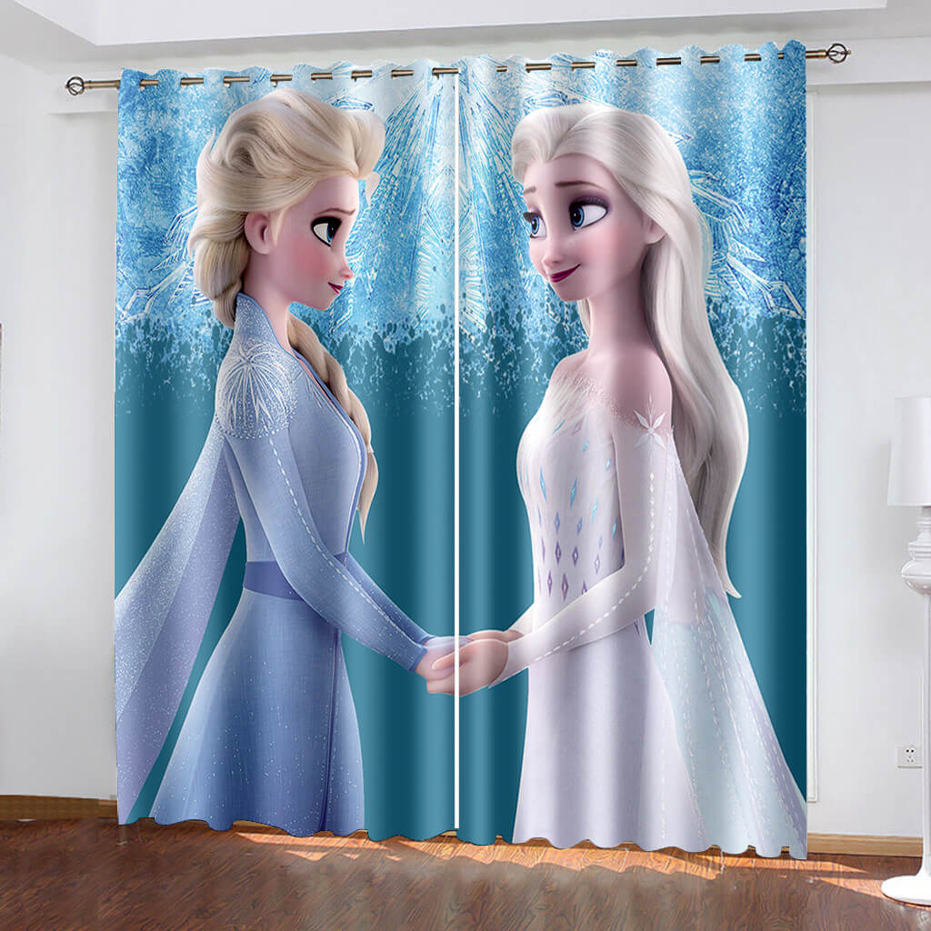 2024 NEW Frozen 2 Elsa Curtains Cosplay Blackout Window Drapes