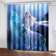 2024 NEW Frozen 2 Elsa Curtains Cosplay Blackout Window Drapes