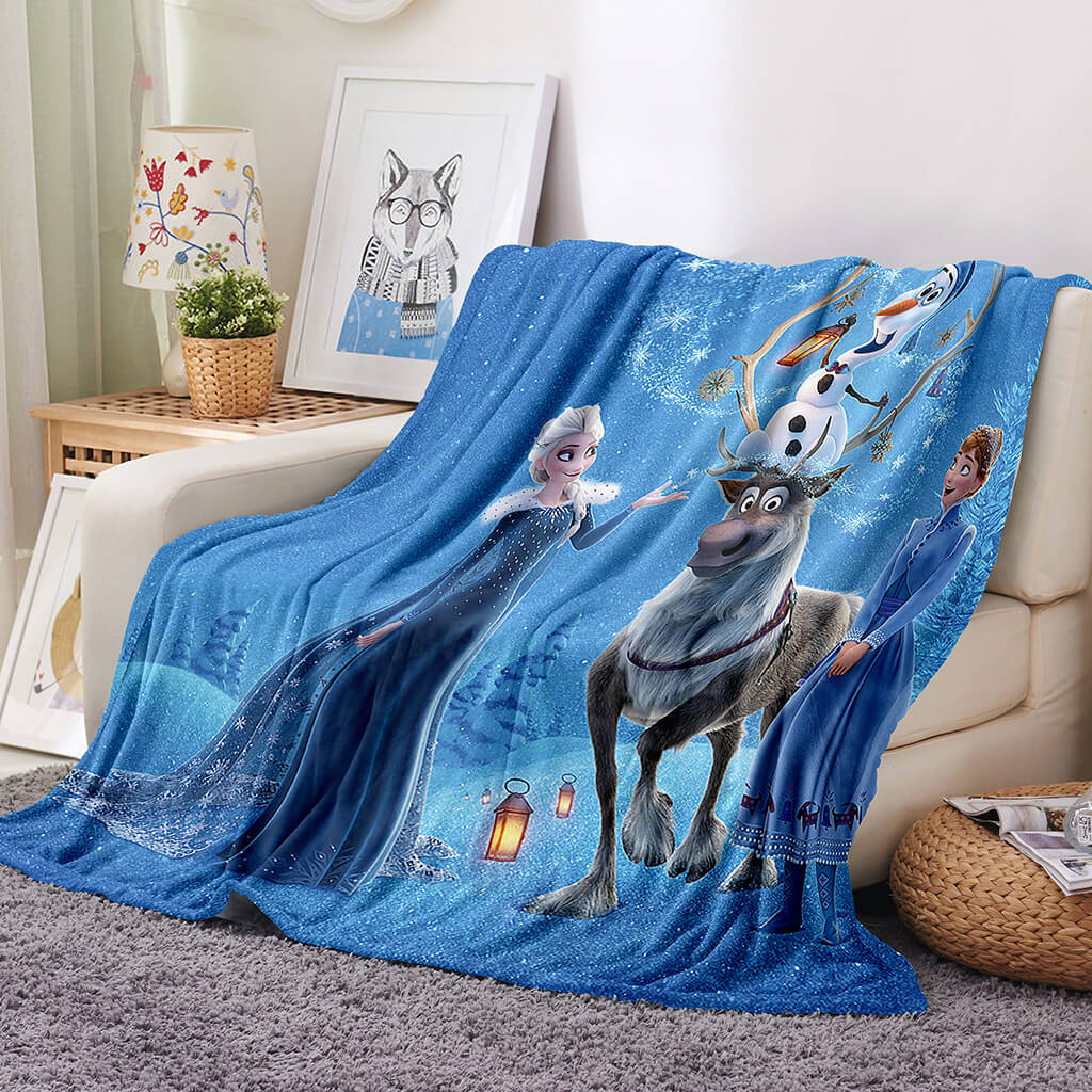 2024 NEW Frozen Blanket Flannel Throw Room Decoration