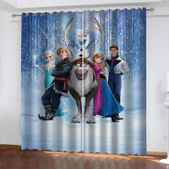 2024 NEW Frozen Curtains Cosplay Blackout Window Drapes Girls Room Decoration
