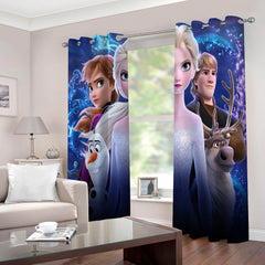 2024 NEW Frozen Elsa Anna Curtains Blackout Window Drapes for Room Decoration