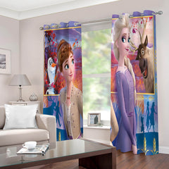 2024 NEW Frozen Elsa Anna Curtains Blackout Window Drapes for Room Decoration