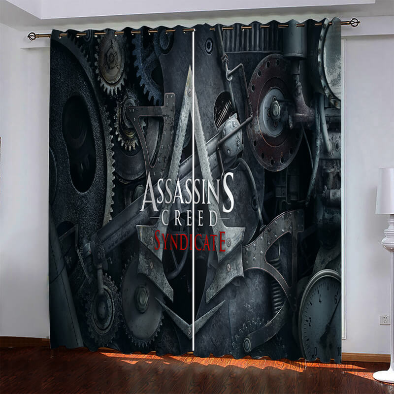 2024 NEW Game Assassin's Creed Pattern Curtains Blackout Window Drapes