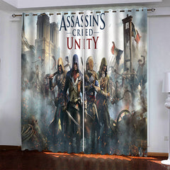 2024 NEW Game Assassin's Creed Pattern Curtains Blackout Window Drapes