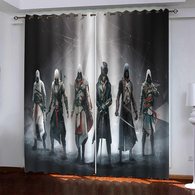 2024 NEW Game Assassin's Creed Pattern Curtains Blackout Window Drapes