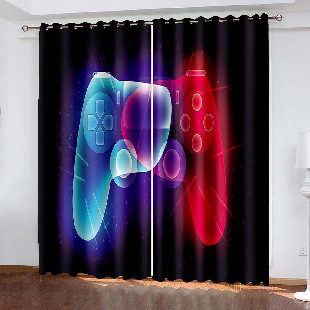 2024 NEW Game Controller Gamepad Curtains Blackout Window Treatments Drapes