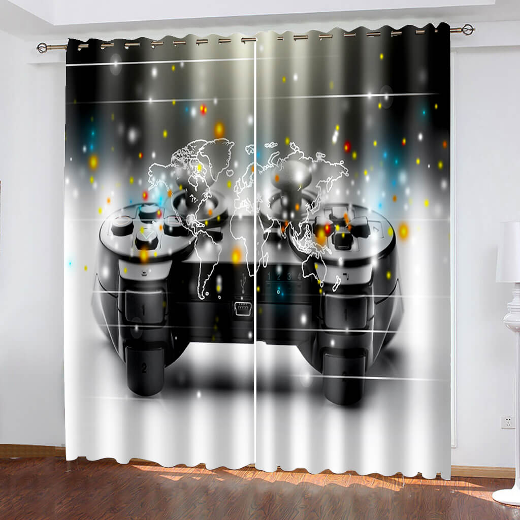 2024 NEW Game Controller Gamepad Curtains Blackout Window Treatments Drapes