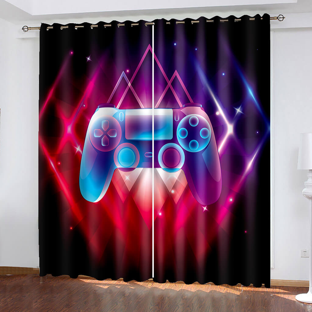 2024 NEW Game Controller Gamepad Curtains Blackout Window Treatments Drapes