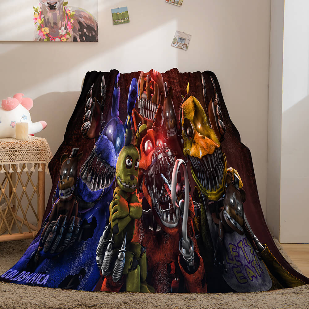 2024 NEW Game Five Nights at Freddy's Cosplay Blanket Flannel Caroset Throw