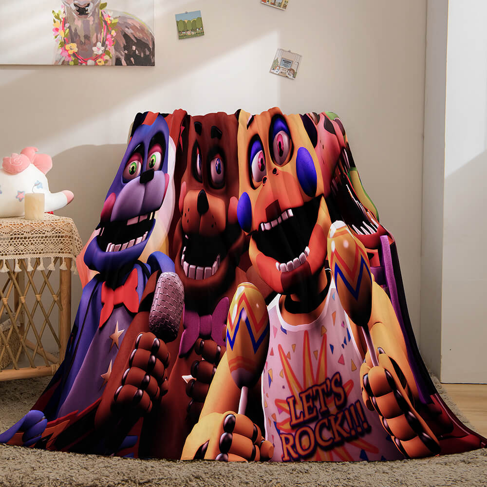 2024 NEW Game Five Nights at Freddy's Flannel Caroset Throw Cosplay Blanket