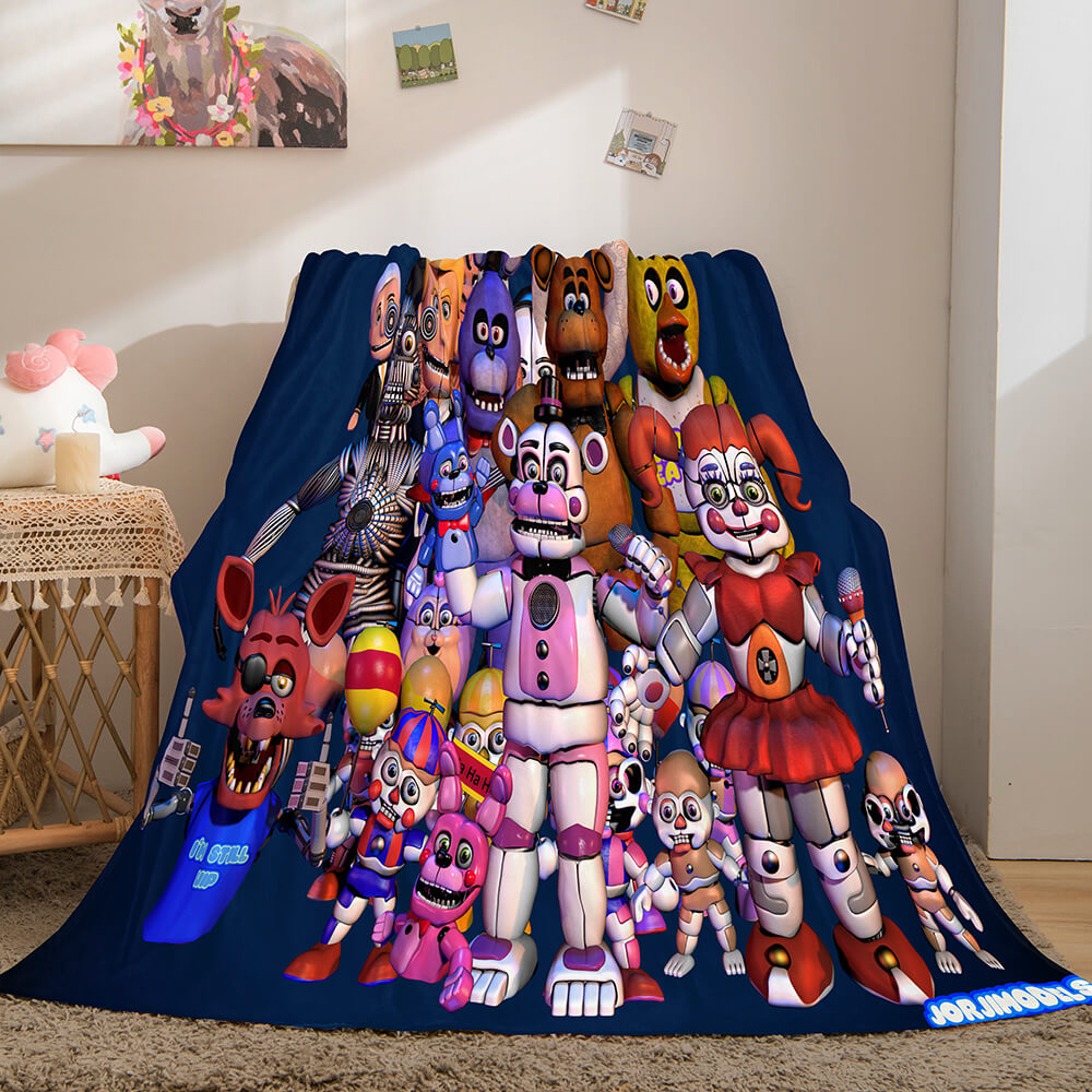 2024 NEW Game Five Nights at Freddy's Flannel Caroset Throw Cosplay Blanket