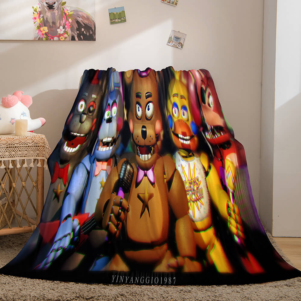 2024 NEW Game Five Nights at Freddy's Flannel Caroset Throw Cosplay Blanket