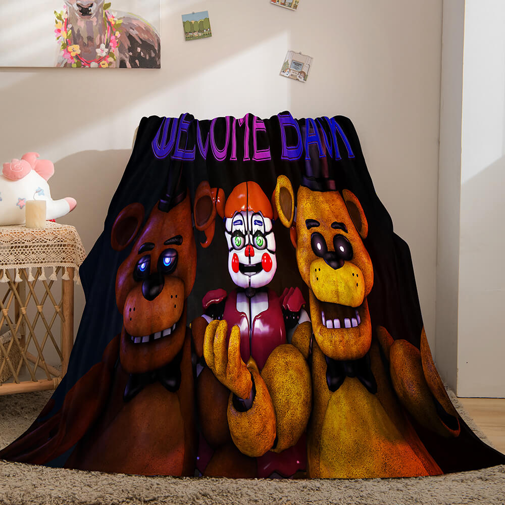 2024 NEW Game Five Nights at Freddy's Flannel Caroset Throw Cosplay Blanket