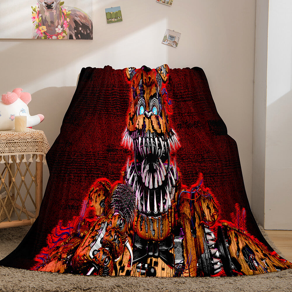 2024 NEW Game Five Nights at Freddy's Flannel Caroset Throw Cosplay Blanket