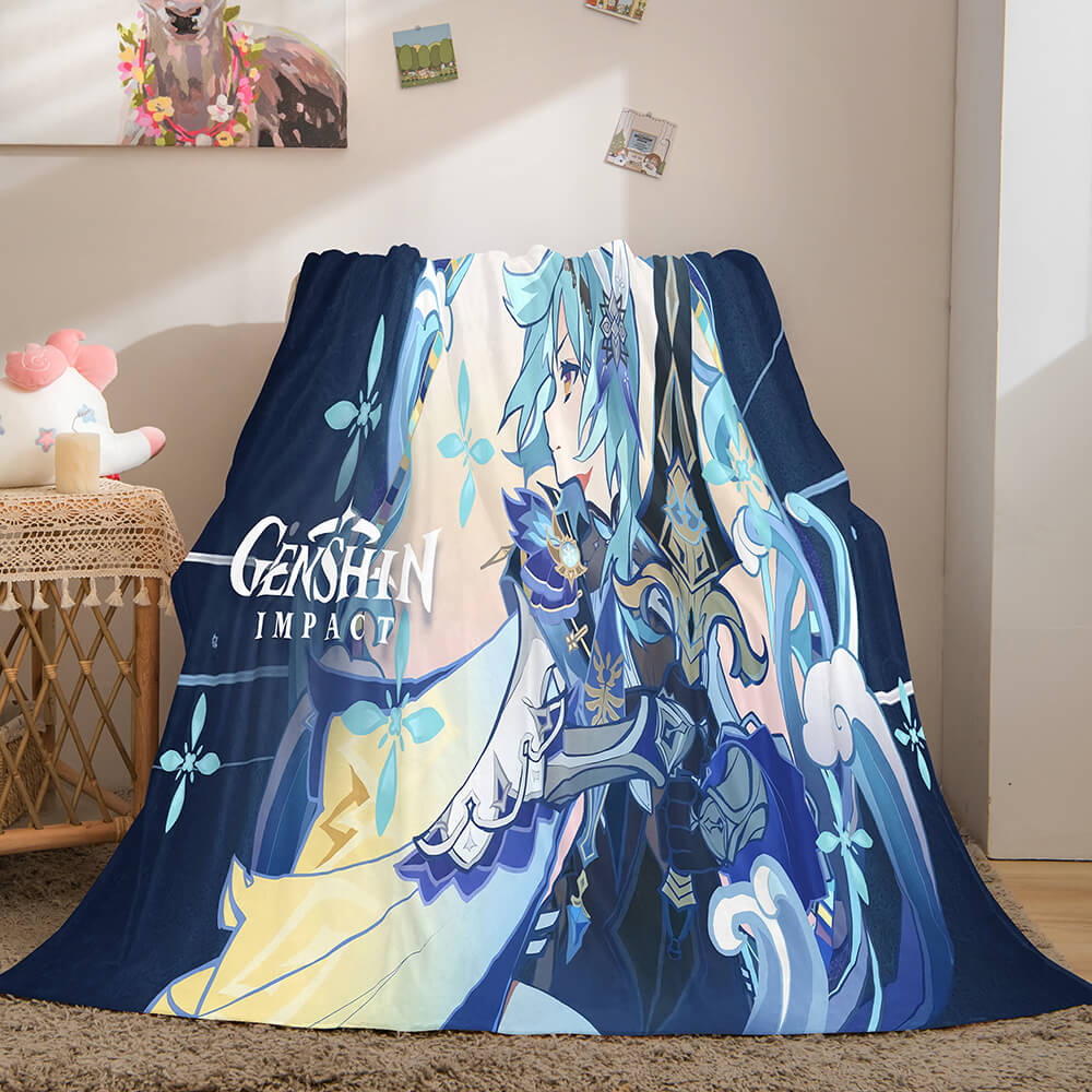 2025 NEW Game Genshin Impact Flannel Caroset Throw Cosplay Blanket