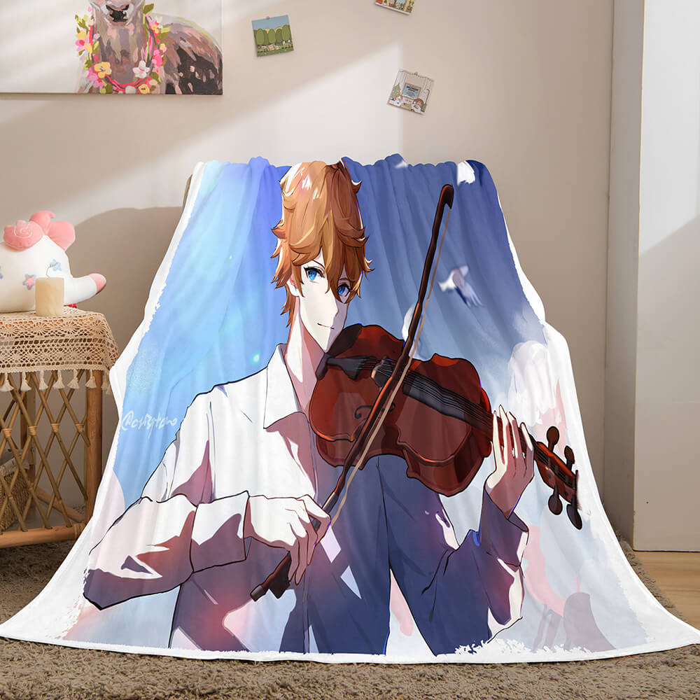 2025 NEW Game Genshin Impact Flannel Caroset Throw Cosplay Blanket