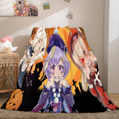 2025 NEW Game Genshin Impact Flannel Caroset Throw Cosplay Blanket