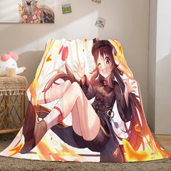 2025 NEW Game Genshin Impact Flannel Caroset Throw Cosplay Blanket