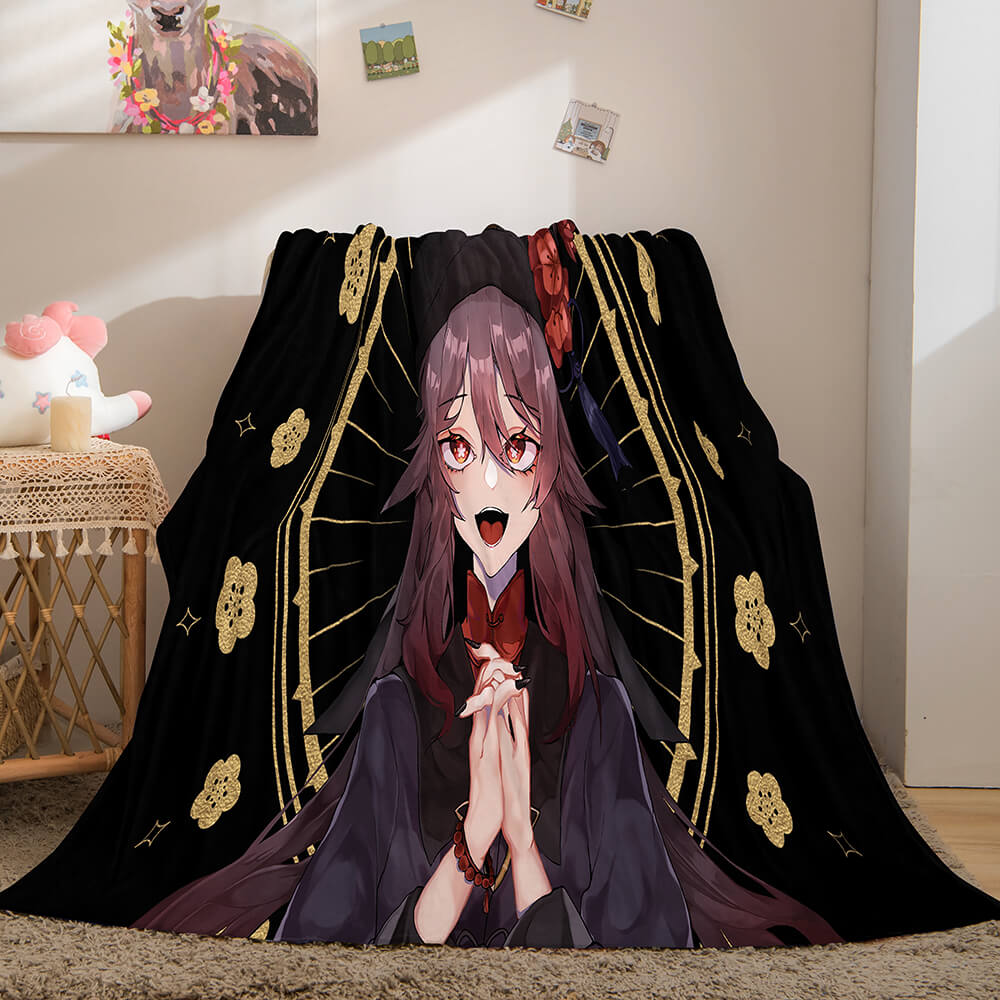 2025 NEW Game Genshin Impact Flannel Caroset Throw Cosplay Blanket