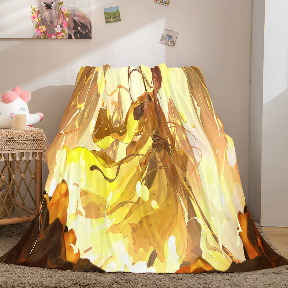 2025 NEW Game Genshin Impact Flannel Caroset Throw Cosplay Blanket