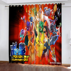 2024 NEW Game Pokémon Curtains Pikachu Pattern Blackout Window Drapes