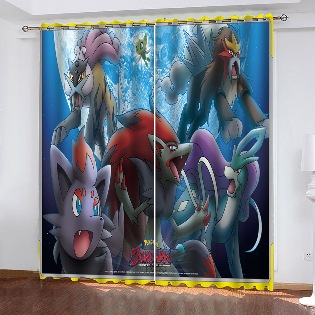 2024 NEW Game Pokémon Curtains Pikachu Pattern Blackout Window Drapes