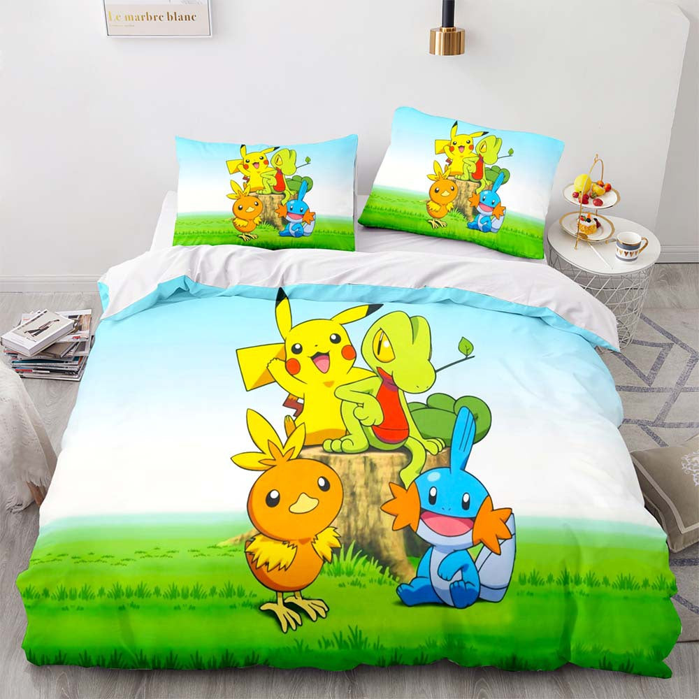 2024 NEW Game Pokémon Pikachu Bedding Sets Pattern Quilt Cover Without Filler