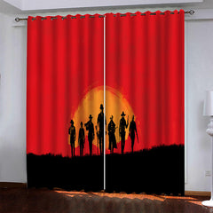 2024 NEW Game Red Dead Pattern Curtains Blackout Window Drapes